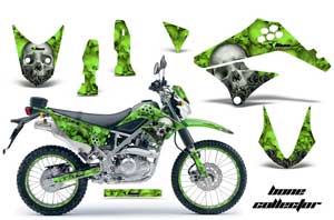 Kawasaki KLX125 D Tracker Dirt Bike Graphic Kit - 2010-2016 Bone Collector Green