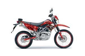 Kawasaki KLX125 D Tracker Dirt Bike Graphic Kit - 2010-2016 Bone Collector Red