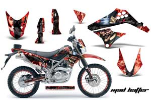 Kawasaki KLX125 D Tracker Dirt Bike Graphic Kit - 2010-2016 Mad Hatter Red
