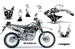 Kawasaki KLX125 D Tracker Dirt Bike Graphic Kit - 2010-2016 Reaper White
