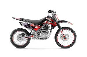Kawasaki KLX140 Dirt Bike Graphic Kit - 2008-2021 Street Star Red