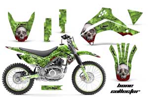 Kawasaki KLX140 Dirt Bike Graphic Kit - 2008-2021 Bone Collector Green