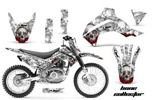 Kawasaki KLX140 Dirt Bike Graphic Kit - 2008-2021 Bone Collector White