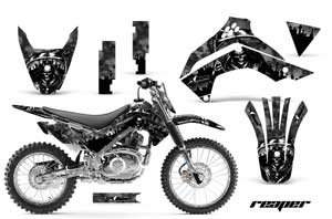 Kawasaki KLX140 Dirt Bike Graphic Kit - 2008-2021 Reaper Black