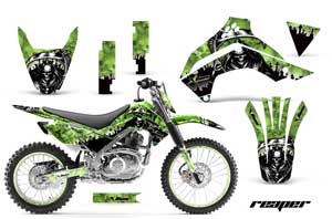 Kawasaki KLX140 Dirt Bike Graphic Kit - 2008-2021 Reaper Green