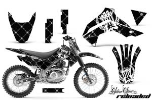 Kawasaki KLX140 Dirt Bike Graphic Kit - 2008-2021 Silver Star - Reloaded White