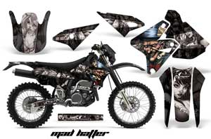Kawasaki KLX400 Dirt Bike Graphic Kit - 2000-2016 Mad Hatter Black