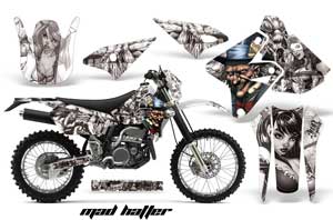 Kawasaki KLX400 Dirt Bike Graphic Kit - 2000-2016 Mad Hatter White