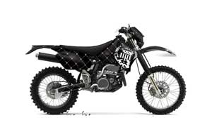 Kawasaki KLX400 Dirt Bike Graphic Kit - 2000-2016 Silver Star - Reloaded Black