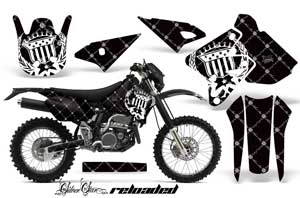 Kawasaki KLX400 Dirt Bike Graphic Kit - 2000-2016 Silver Star - Reloaded Black