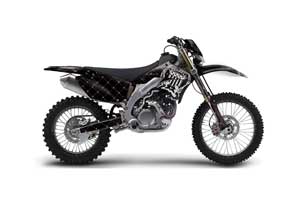 Kawasaki KLX450 Enduro Dirt Bike Graphic Kit - 2008-2016 Silver Star - Reloaded Black
