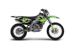 Kawasaki KLX450 Enduro Dirt Bike Graphic Kit - 2008-2016 Tribal Flames Green