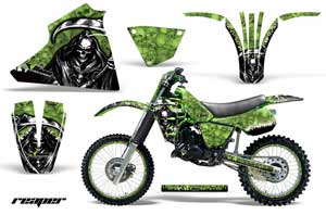 Kawasaki KX125 Dirt Bike Graphic Kit - 1983-1985 Reaper Green