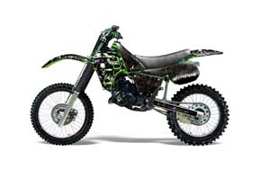 Kawasaki KX125 Dirt Bike Graphic Kit - 1983-1985 Reaper Black