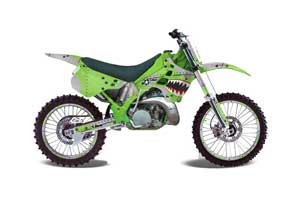 Kawasaki KX125 Dirt Bike Graphic Kit - 1990-1991 P40 Warhawk Green