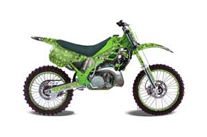 Kawasaki KX125 Dirt Bike Graphic Kit - 1990-1991 Reaper Green