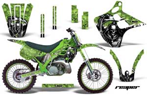 Kawasaki KX250 Dirt Bike Graphic Kit - 1990-1991 Reaper Green