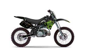 Kawasaki KX125 Dirt Bike Graphic Kit - 1992-1993 Silver Star - Reloaded Green