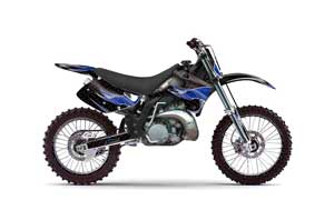 Kawasaki KX125 Dirt Bike Graphic Kit - 1992-1993 Tribal Flame Blue