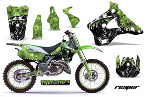 Kawasaki KX125 Dirt Bike Graphic Kit - 1994-1998 Reaper Green