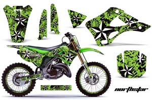 Kawasaki KX125 Dirt Bike Graphic Kit - 1999-2002 NorthStar Green