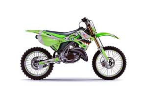 Kawasaki KX125 Dirt Bike Graphic Kit - 1999-2002 P40 Warhawk Green