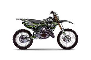Kawasaki KX125 Dirt Bike Graphic Kit - 1999-2002 Silver Star - Silverhaze Green