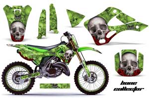 Kawasaki KX125 Dirt Bike Graphic Kit - 1999-2002 Reaper Green