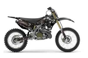 Kawasaki KX125 Dirt Bike Graphic Kit - 2003-2016 Reaper Black