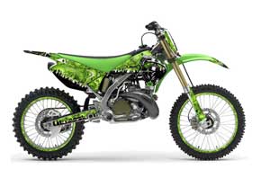 Kawasaki KX125 Dirt Bike Graphic Kit - 2003-2016 Reaper Green