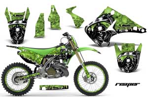 Kawasaki KX250 Dirt Bike Graphic Kit - 2003-2016 Reaper Green