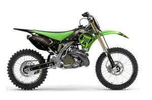 Kawasaki KX125 Dirt Bike Graphic Kit - 2003-2016 Silver Star - Reloaded Green