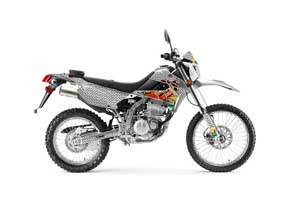 Kawasaki KLX250 Enduro Dirt Bike Graphic Kit - 2008-2018 Vegas Baller Silver