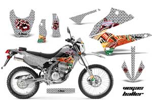 Kawasaki KLX250 Enduro Dirt Bike Graphic Kit - 2008-2018 Vegas Baller Silver