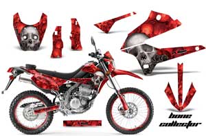 Kawasaki KLX250 Enduro Dirt Bike Graphic Kit - 2008-2018 Bone Collector Red