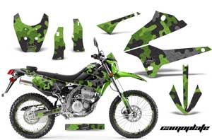 Kawasaki KLX250 Enduro Dirt Bike Graphic Kit - 2008-2018 Camoplate Green