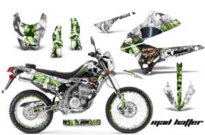 Kawasaki KLX250 Enduro Dirt Bike Graphic Kit - 2008-2018 Mad Hatter White
