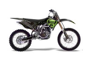 Kawasaki KX250F Dirt Bike Graphic Kit - 2004-2005 Silver Star - Reloaded Green