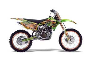 Kawasaki KX250F Dirt Bike Graphic Kit - 2004-2005 Firestorm Green