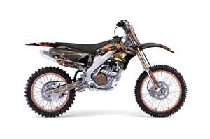 Kawasaki KX250F Dirt Bike Graphic Kit - 2006-2008 Firestorm Black