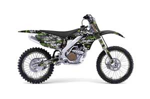 Kawasaki KX250F Dirt Bike Graphic Kit - 2006-2008 Silver Star - Silverhaze Green