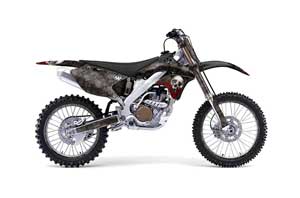 Kawasaki KX250F Dirt Bike Graphic Kit - 2006-2008 Bone Collector Black