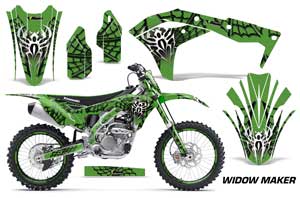Kawasaki KX250F Dirt Bike Graphic Kit - 2017-2018 Widow Maker Green