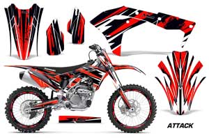 Kawasaki KX250F Dirt Bike Graphic Kit - 2017-2018 Attack Red