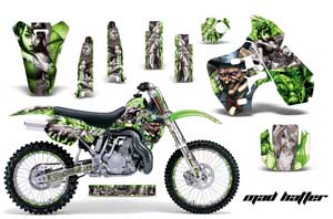 Kawasaki KX500 Dirt Bike Graphic Kit - 1988-2004 Mad Hatter Green