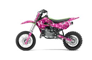 Kawasaki KX65 Dirt Bike Graphic Kit - 2002-2018 Butterfly Pink