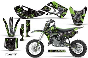 Kawasaki KLX110 Dirt Bike Graphic Kit - 2002-2009 Toxicity Green