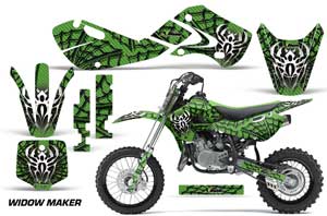 Kawasaki KX65 Dirt Bike Graphic Kit - 2002-2018 Widow Maker Green