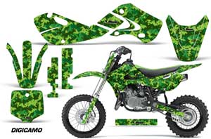 Kawasaki KX65 Dirt Bike Graphic Kit - 2002-2018 Digicamo Green
