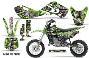 Kawasaki KLX110 Dirt Bike Graphic Kit - 2002-2009 Mad Hatter Green